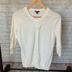 Ivory 3/4 pearl Cardigan